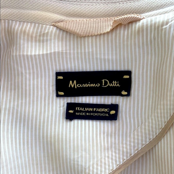 Massimo Dutti Cotton Slim Cream Blazer - Picture 12 of 13